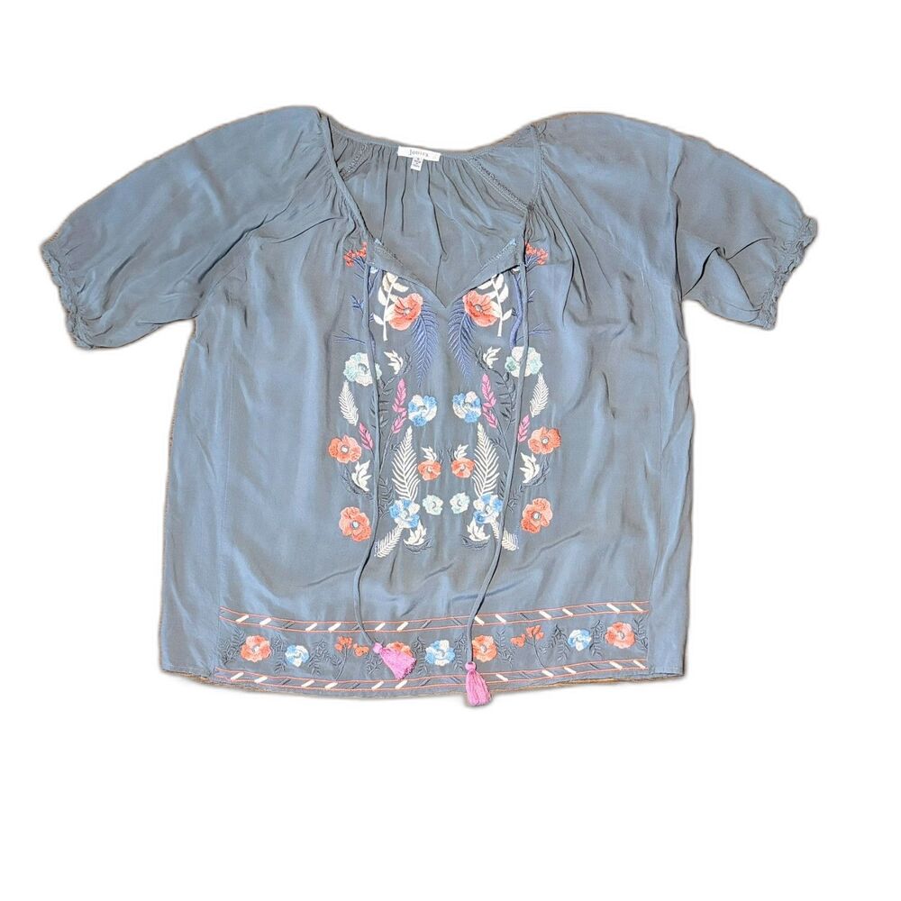 Jodifl Embroidered Floral Peasant Top - S